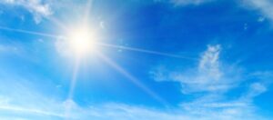 Sunshine in a blue sky.